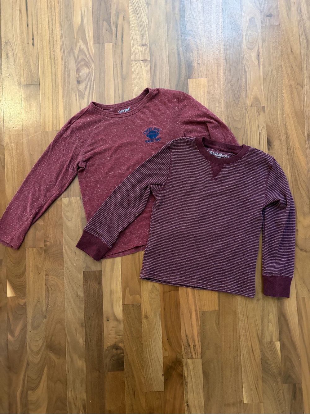 Set of 2 - Burgundy/Maroon Long-Sleeve Tops - Size 6/7